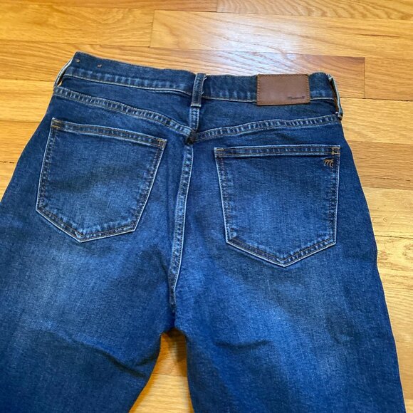 Madewell Sz 26 Cruiser Straight Ankle Jeans 10" High-Rise Stretch Dark Wash - Picture 5 of 5